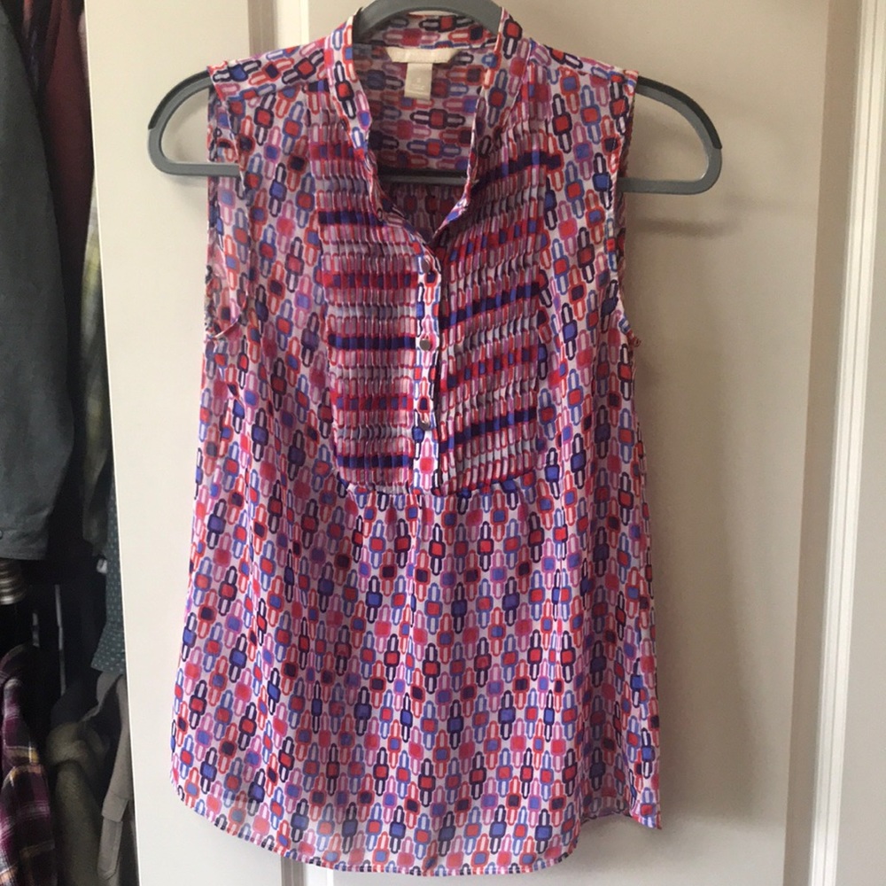 BR sheer tunic blouse